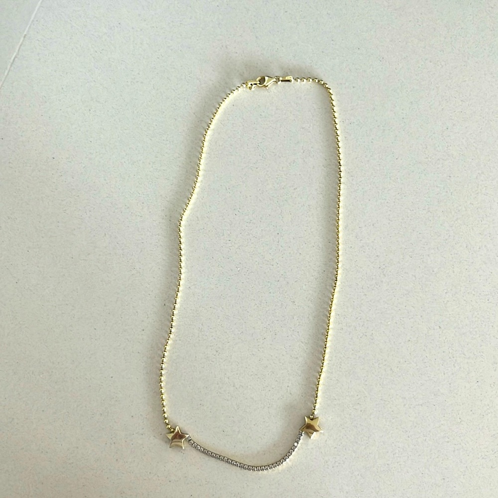 925 sterling silver gold plated star necklace (choker)